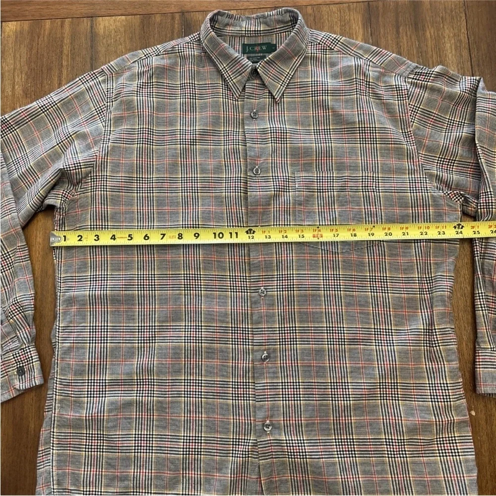 Vintage J. Crew casual Button down shirt Men’s Large Plaid Wool/Cotton W/ Pocket